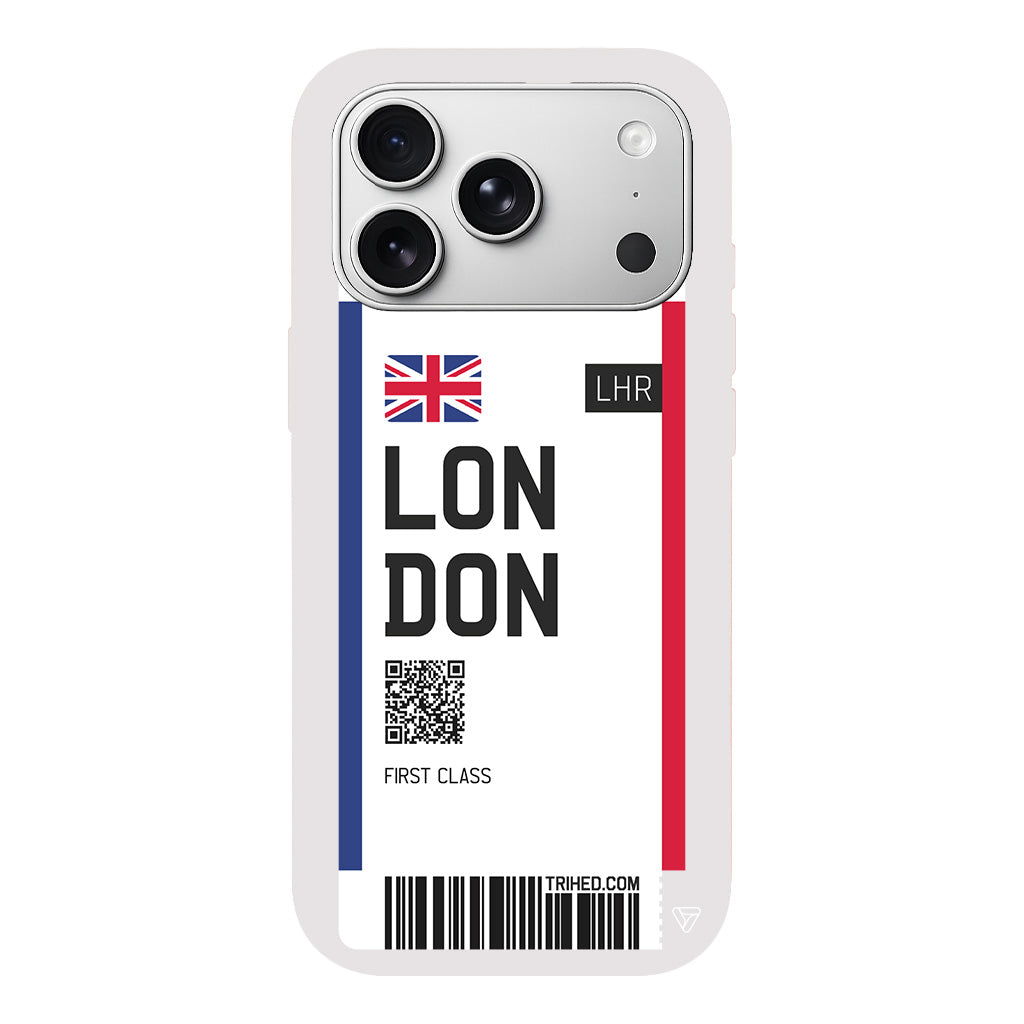 London Bileti Lansman Model İçi Kadife Silikon Telefon Kılıfı