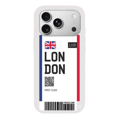 London Bileti Lansman Model İçi Kadife Silikon Telefon Kılıfı