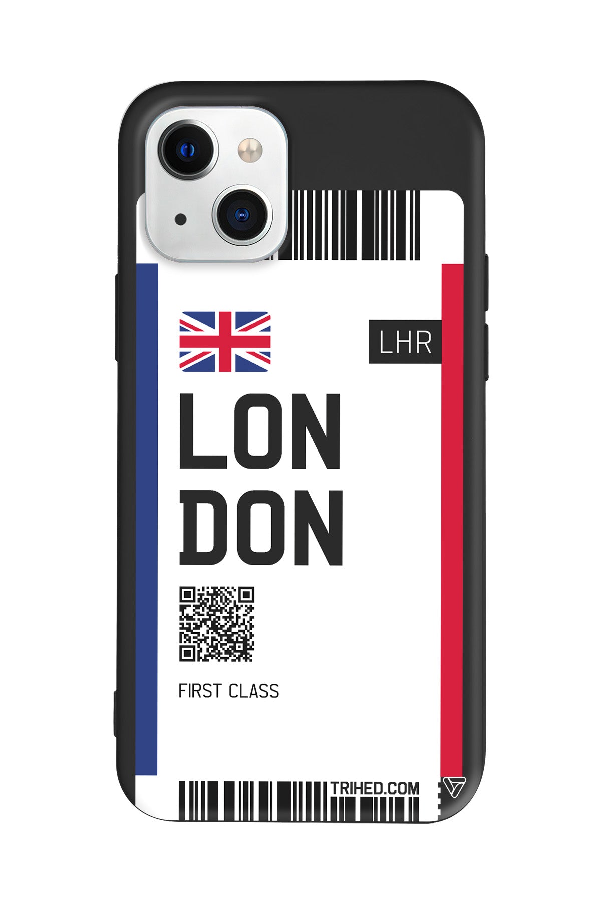 London Bileti Lansman Model İçi Kadife Silikon Telefon Kılıfı