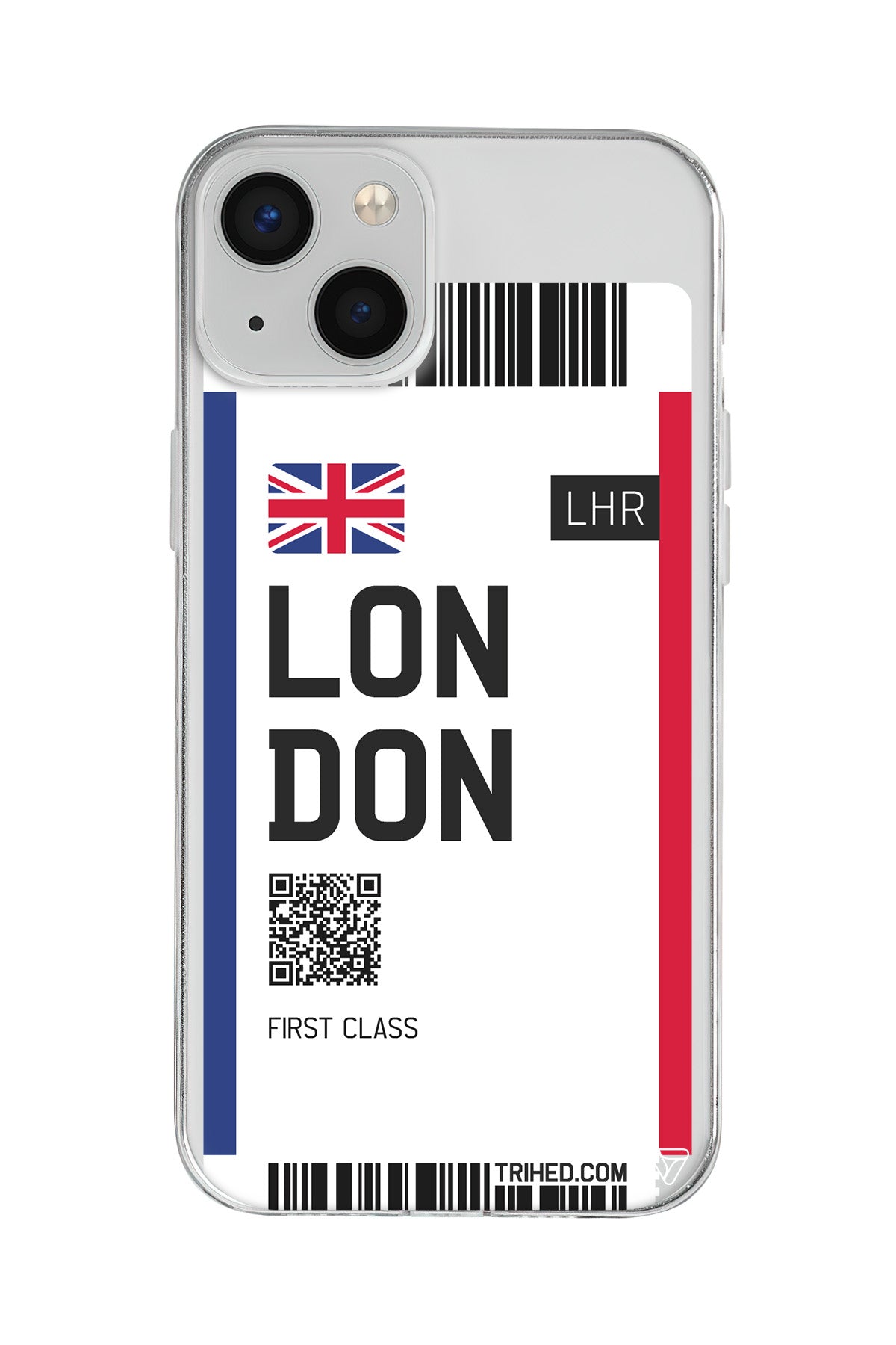 London Bileti Lansman Model İçi Kadife Silikon Telefon Kılıfı