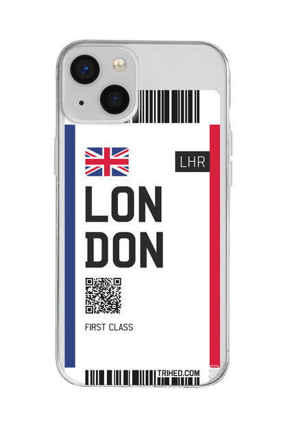 London Bileti Lansman Model İçi Kadife Silikon Telefon Kılıfı