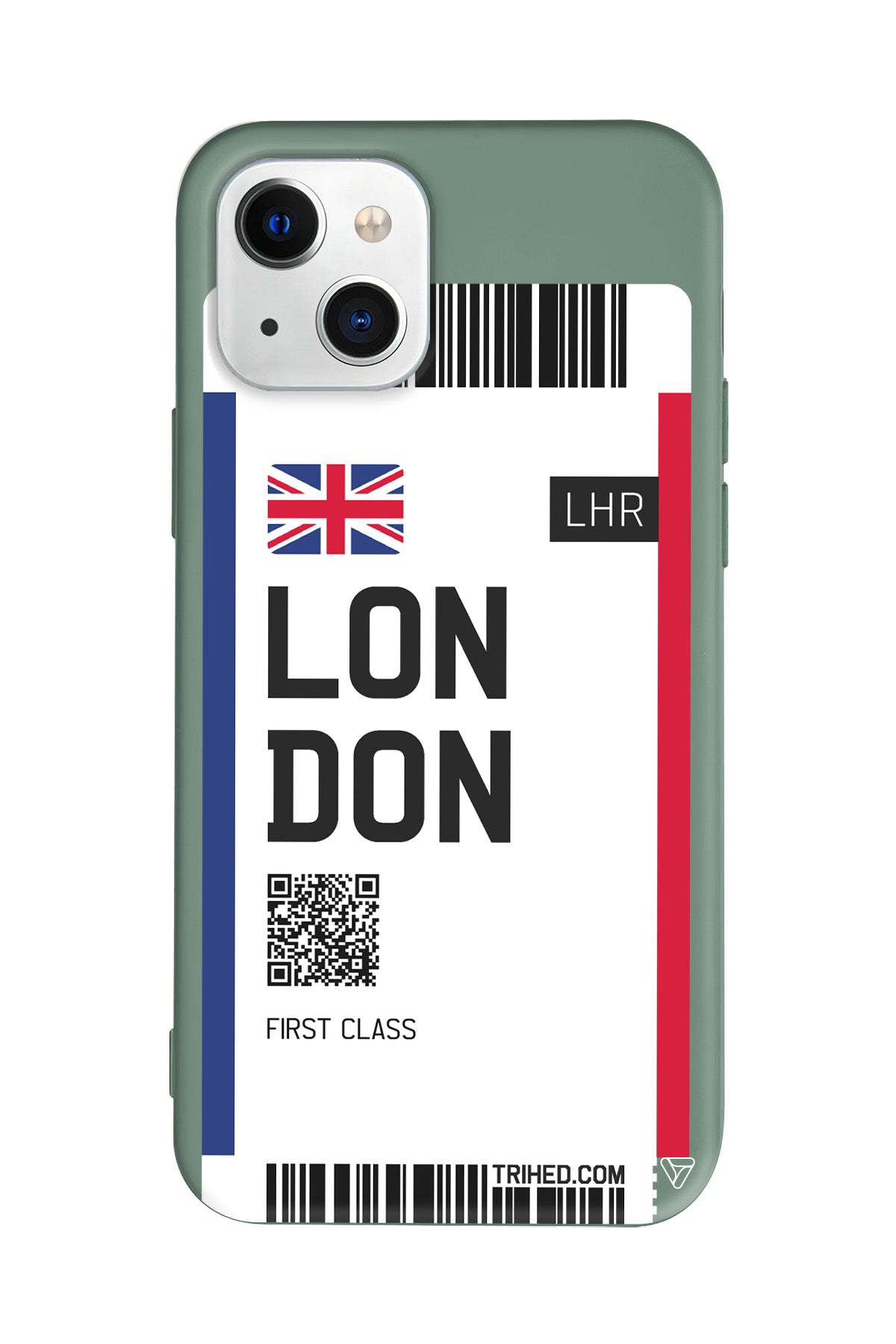 London Bileti Lansman Model İçi Kadife Silikon Telefon Kılıfı