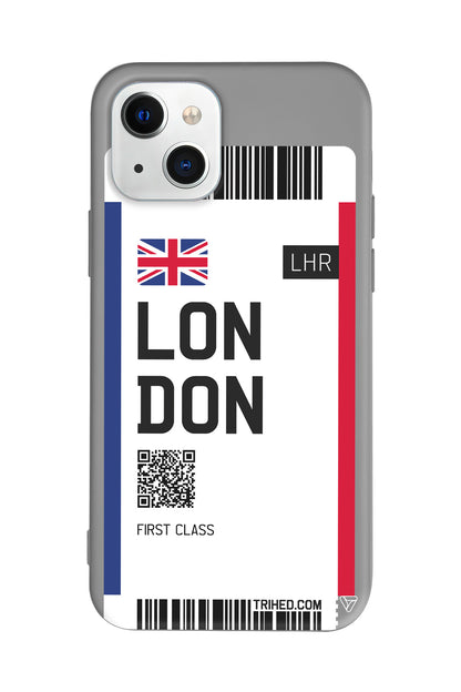 London Bileti Lansman Model İçi Kadife Silikon Telefon Kılıfı