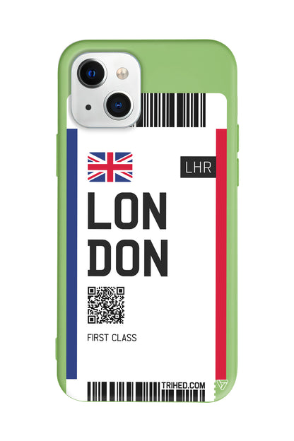 London Bileti Lansman Model İçi Kadife Silikon Telefon Kılıfı