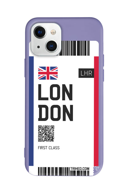 London Bileti Lansman Model İçi Kadife Silikon Telefon Kılıfı