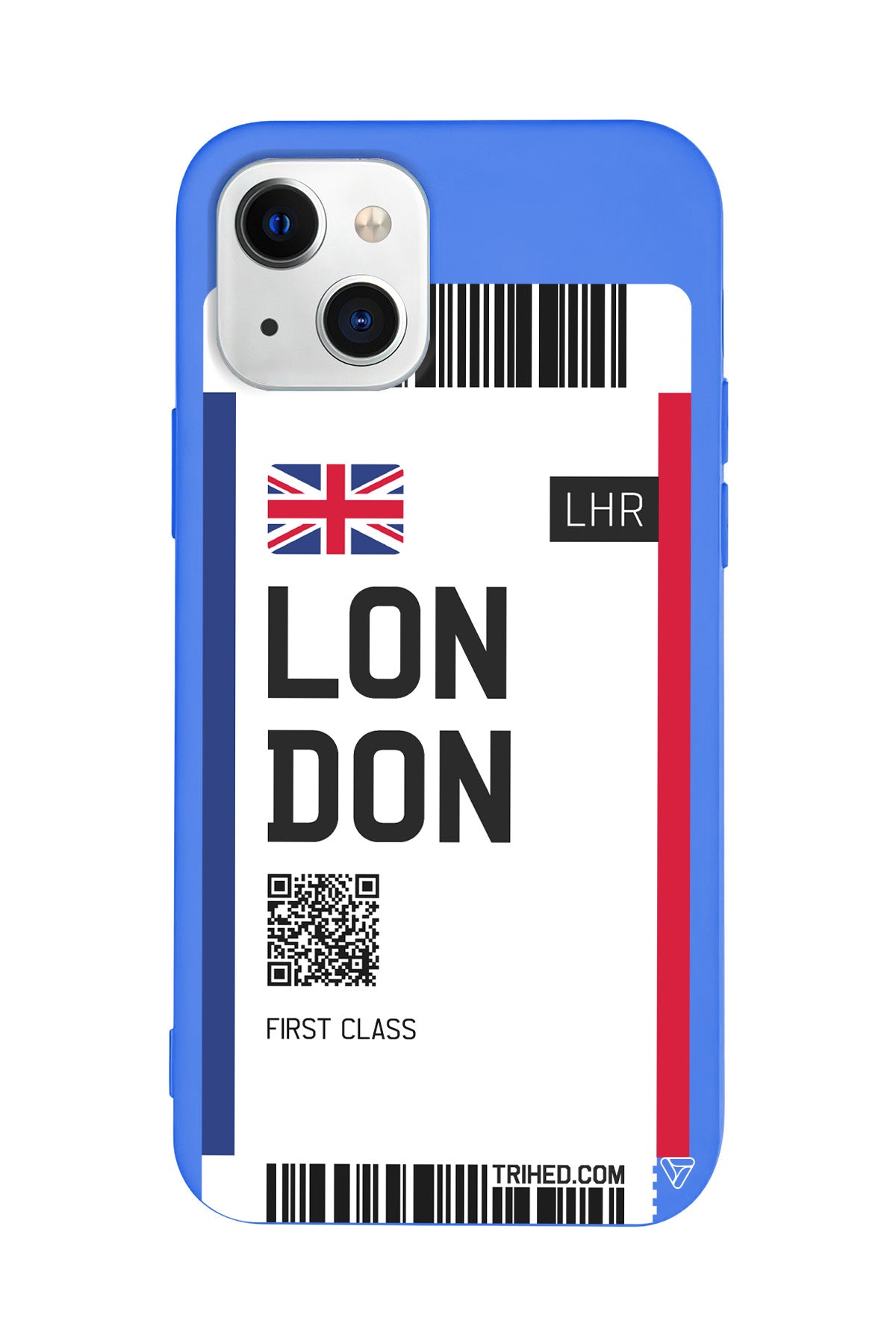 London Bileti Lansman Model İçi Kadife Silikon Telefon Kılıfı