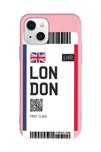 London Bileti Lansman Model İçi Kadife Silikon Telefon Kılıfı