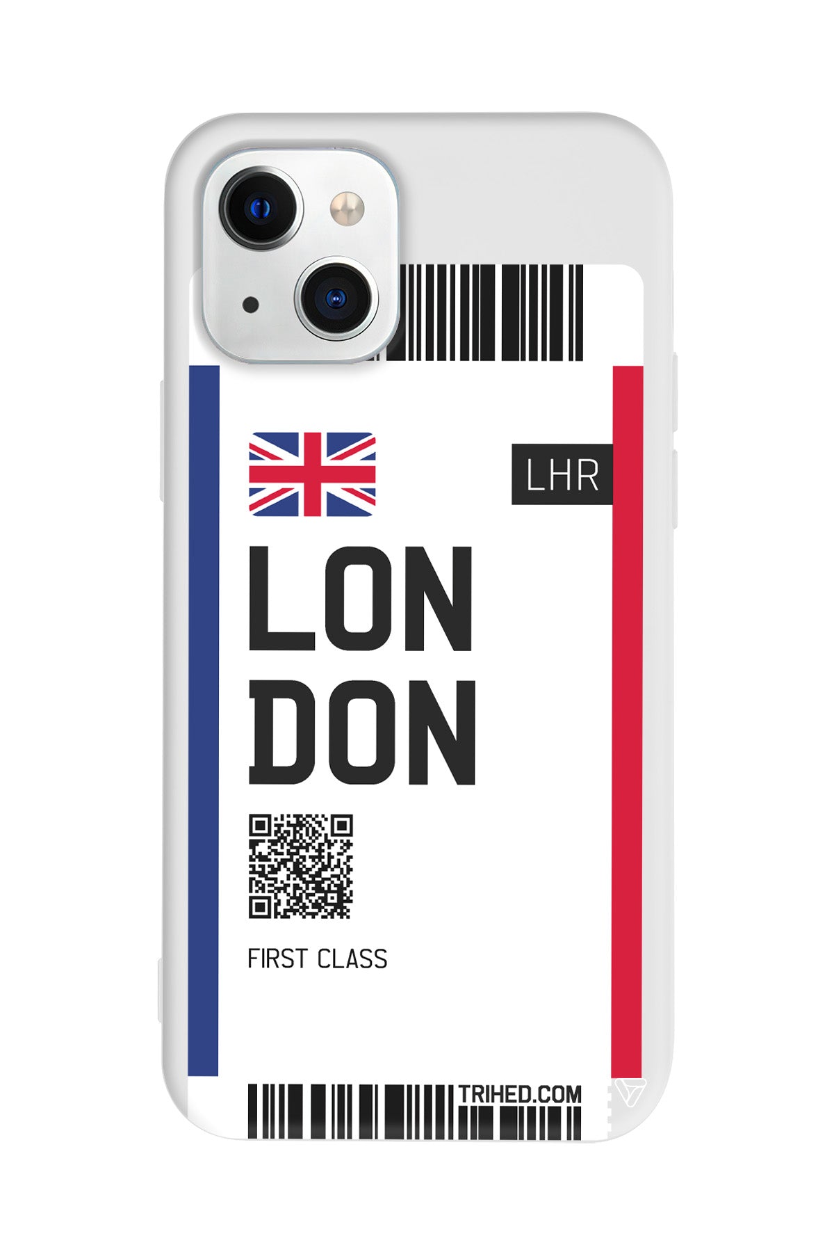 London Bileti Lansman Model İçi Kadife Silikon Telefon Kılıfı