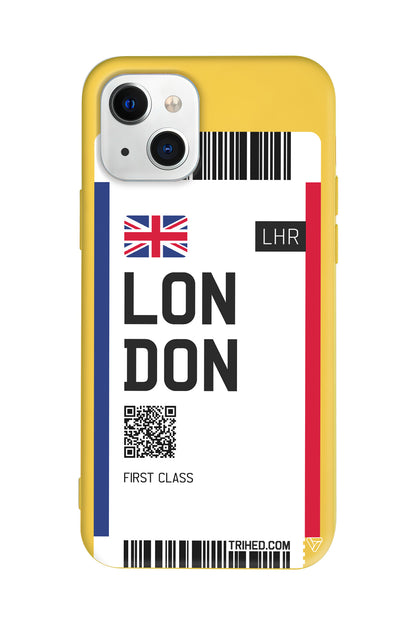 London Bileti Lansman Model İçi Kadife Silikon Telefon Kılıfı