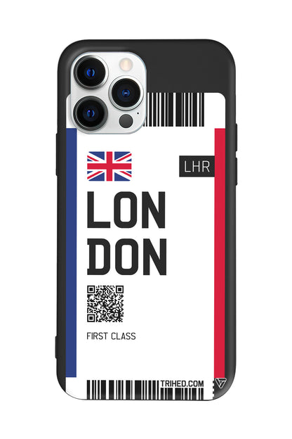 London Bileti Lansman Model İçi Kadife Silikon Telefon Kılıfı