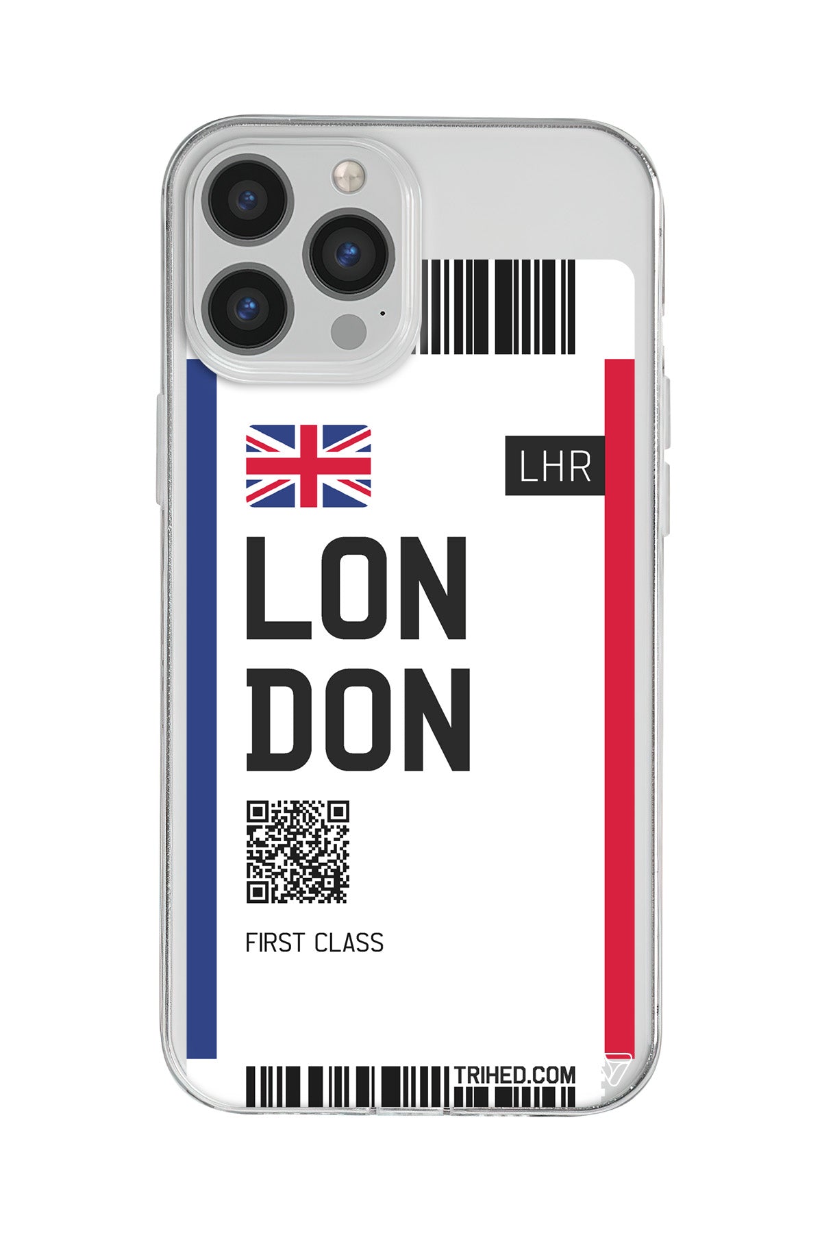 London Bileti Lansman Model İçi Kadife Silikon Telefon Kılıfı