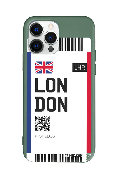 London Bileti Lansman Model İçi Kadife Silikon Telefon Kılıfı