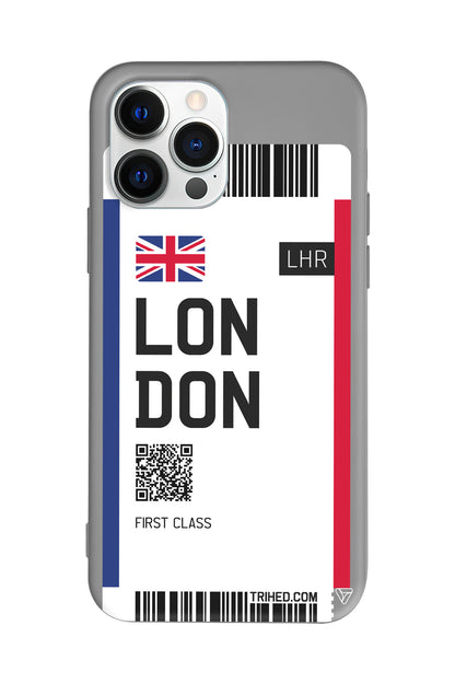 London Bileti Lansman Model İçi Kadife Silikon Telefon Kılıfı