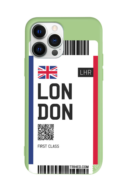 London Bileti Lansman Model İçi Kadife Silikon Telefon Kılıfı