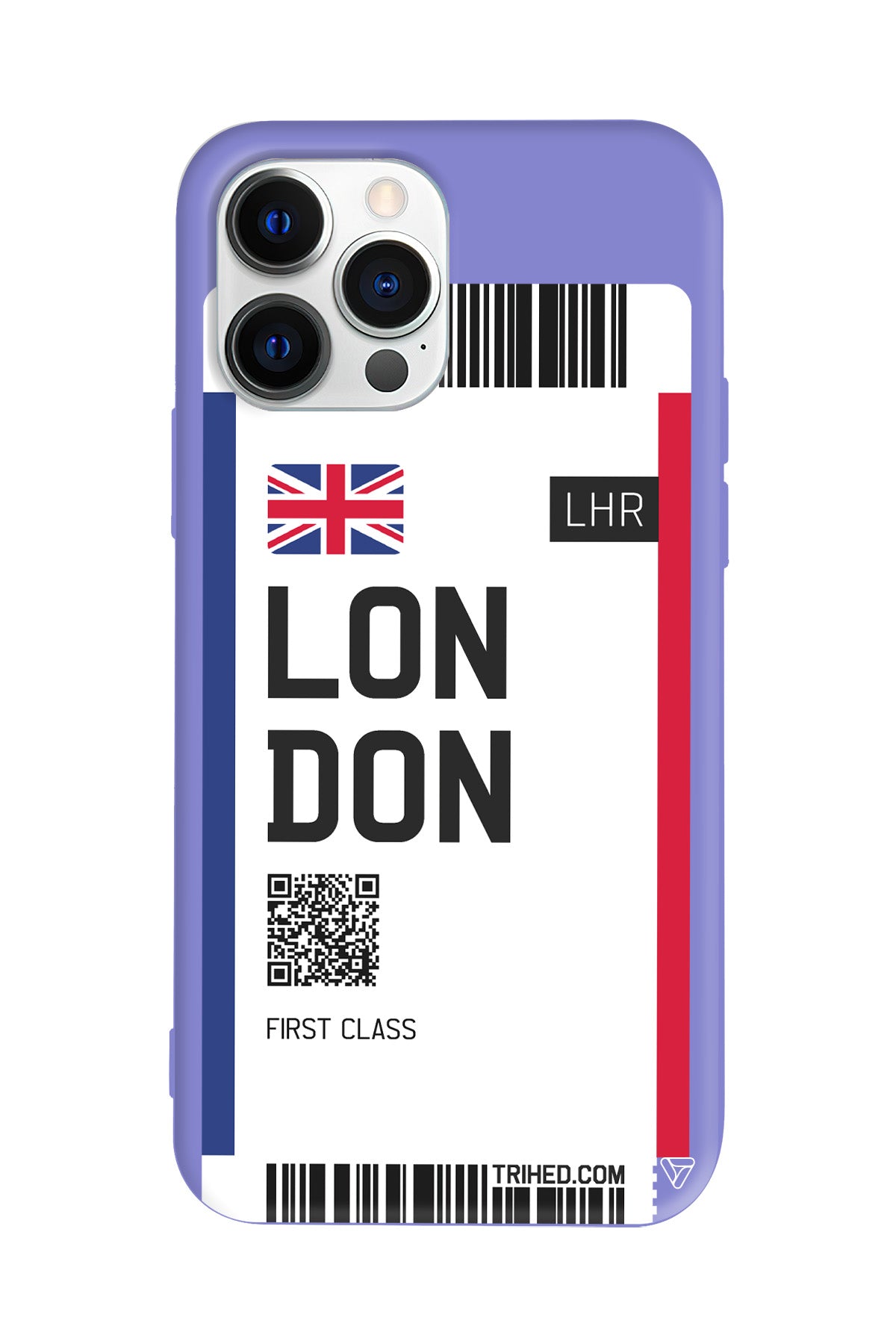 London Bileti Lansman Model İçi Kadife Silikon Telefon Kılıfı