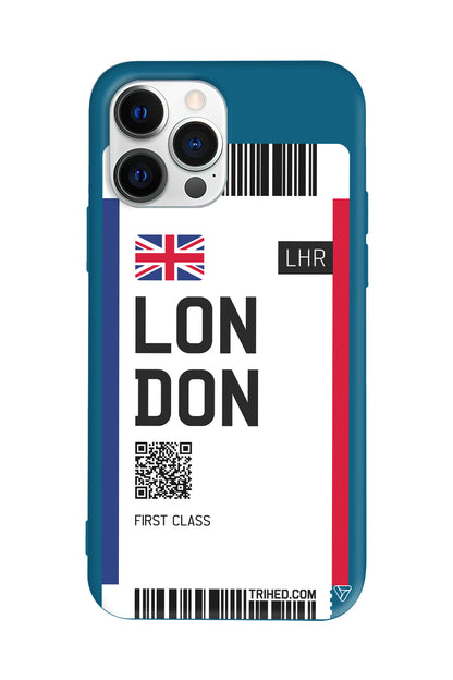 London Bileti Lansman Model İçi Kadife Silikon Telefon Kılıfı