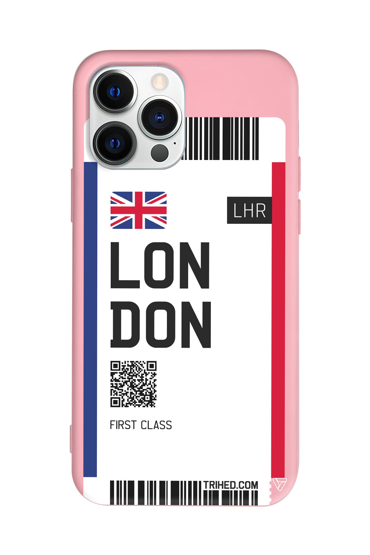 London Bileti Lansman Model İçi Kadife Silikon Telefon Kılıfı