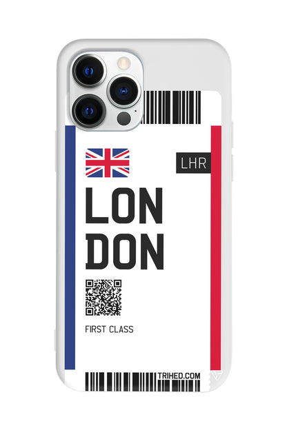 London Bileti Lansman Model İçi Kadife Silikon Telefon Kılıfı