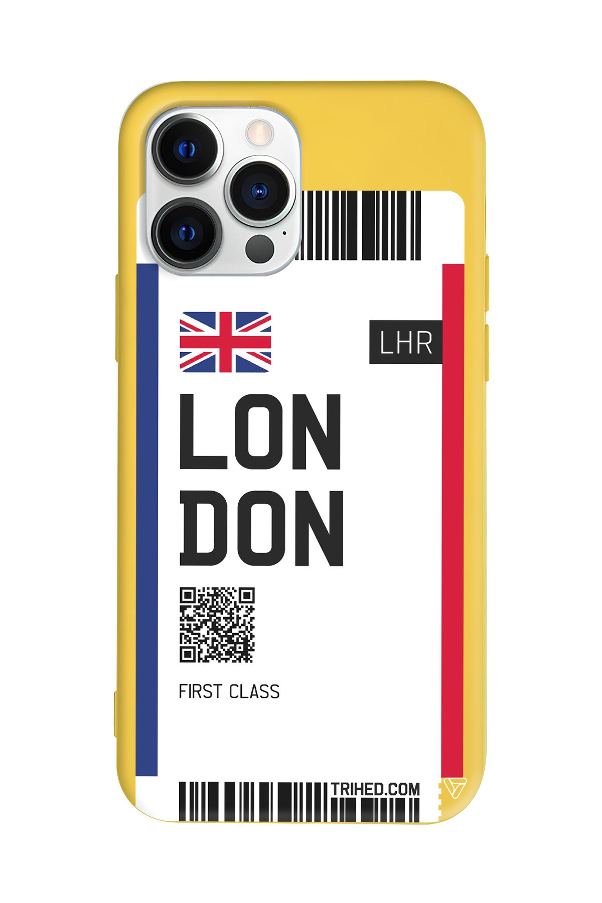 London Bileti Lansman Model İçi Kadife Silikon Telefon Kılıfı