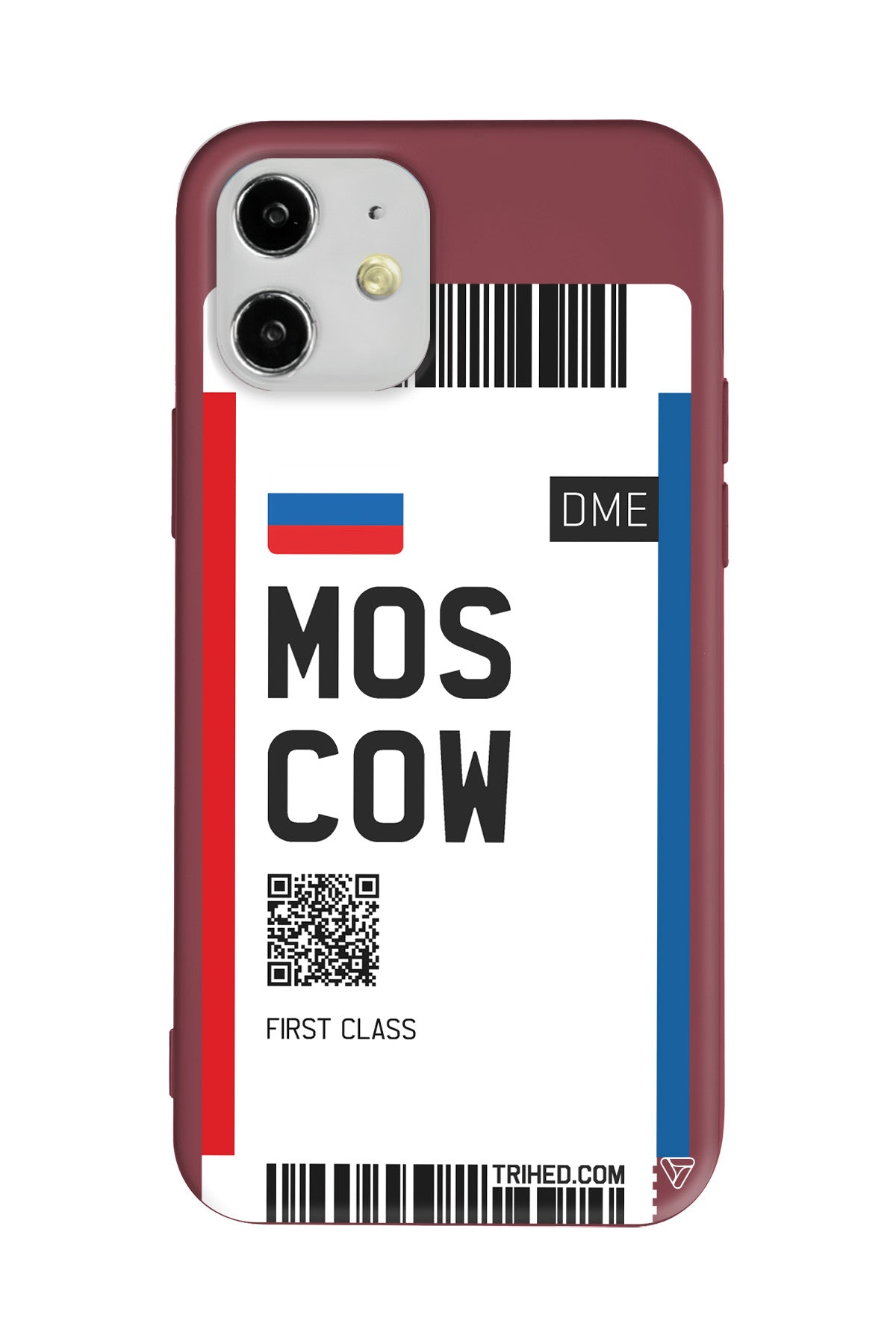 Moscow Bileti Lansman Model İçi Kadife Silikon Telefon Kılıfı