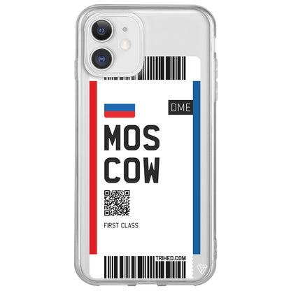 Moscow Bileti Lansman Model İçi Kadife Silikon Telefon Kılıfı