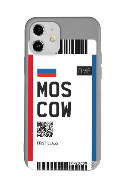 Moscow Bileti Lansman Model İçi Kadife Silikon Telefon Kılıfı