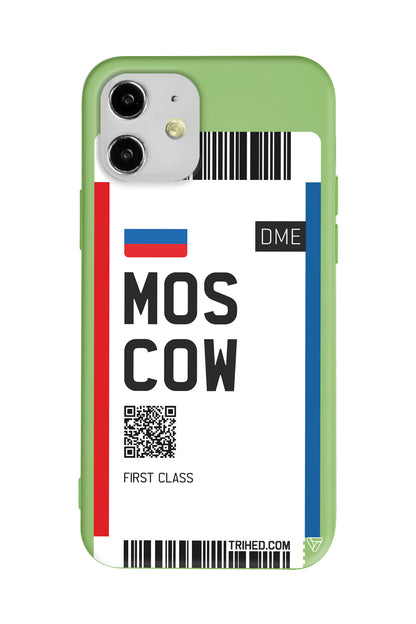 Moscow Bileti Lansman Model İçi Kadife Silikon Telefon Kılıfı