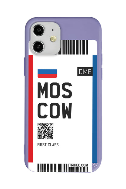 Moscow Bileti Lansman Model İçi Kadife Silikon Telefon Kılıfı