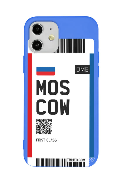 Moscow Bileti Lansman Model İçi Kadife Silikon Telefon Kılıfı