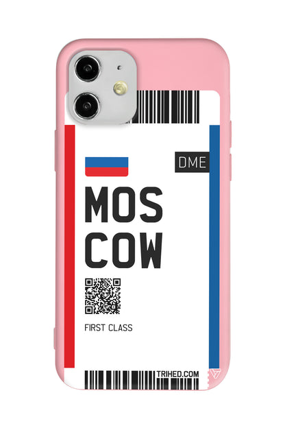 Moscow Bileti Lansman Model İçi Kadife Silikon Telefon Kılıfı