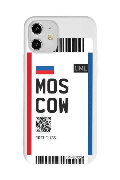 Moscow Bileti Lansman Model İçi Kadife Silikon Telefon Kılıfı