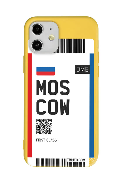 Moscow Bileti Lansman Model İçi Kadife Silikon Telefon Kılıfı