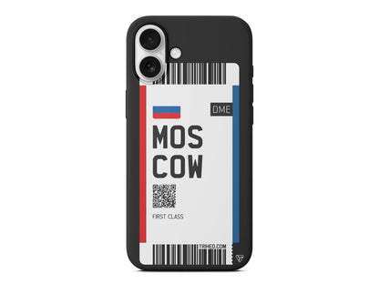 Moscow Bileti Lansman Model İçi Kadife Silikon Telefon Kılıfı