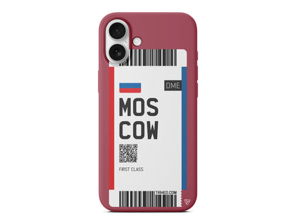 Moscow Bileti Lansman Model İçi Kadife Silikon Telefon Kılıfı