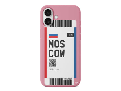 Moscow Bileti Lansman Model İçi Kadife Silikon Telefon Kılıfı