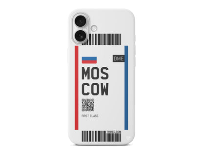 Moscow Bileti Lansman Model İçi Kadife Silikon Telefon Kılıfı