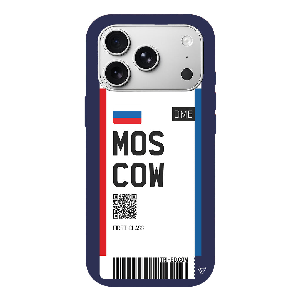 Moscow Bileti Lansman Model İçi Kadife Silikon Telefon Kılıfı