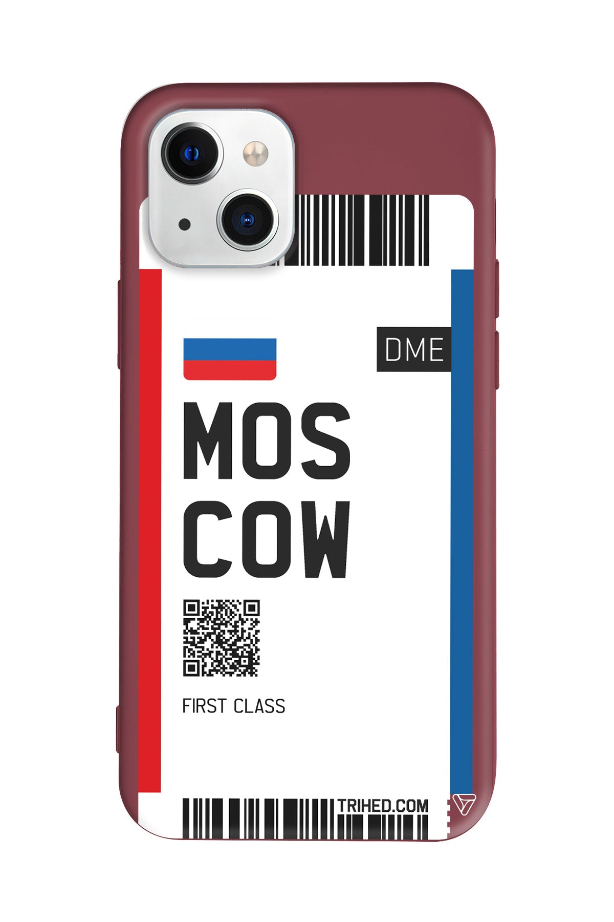 Moscow Bileti Lansman Model İçi Kadife Silikon Telefon Kılıfı