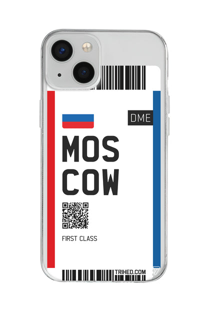 Moscow Bileti Lansman Model İçi Kadife Silikon Telefon Kılıfı