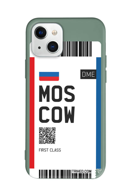 Moscow Bileti Lansman Model İçi Kadife Silikon Telefon Kılıfı