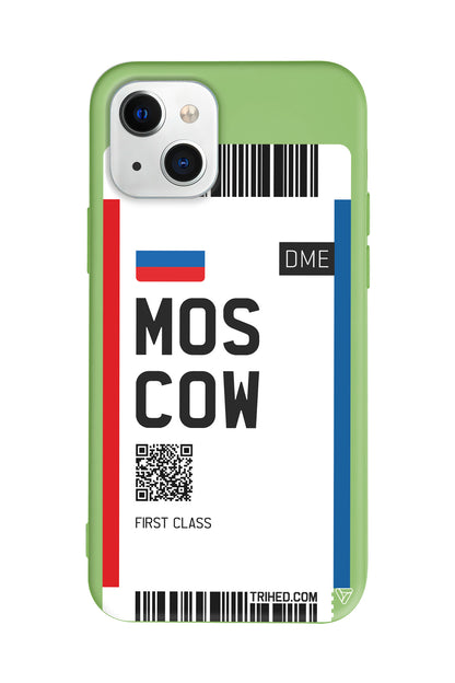 Moscow Bileti Lansman Model İçi Kadife Silikon Telefon Kılıfı