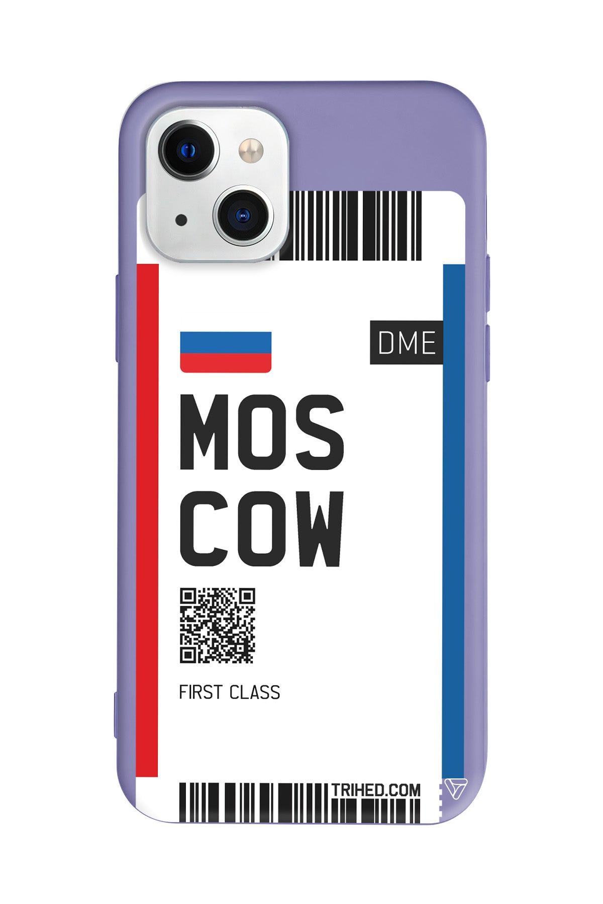 Moscow Bileti Lansman Model İçi Kadife Silikon Telefon Kılıfı