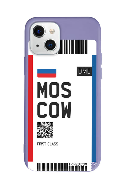 Moscow Bileti Lansman Model İçi Kadife Silikon Telefon Kılıfı