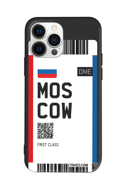 Moscow Bileti Lansman Model İçi Kadife Silikon Telefon Kılıfı