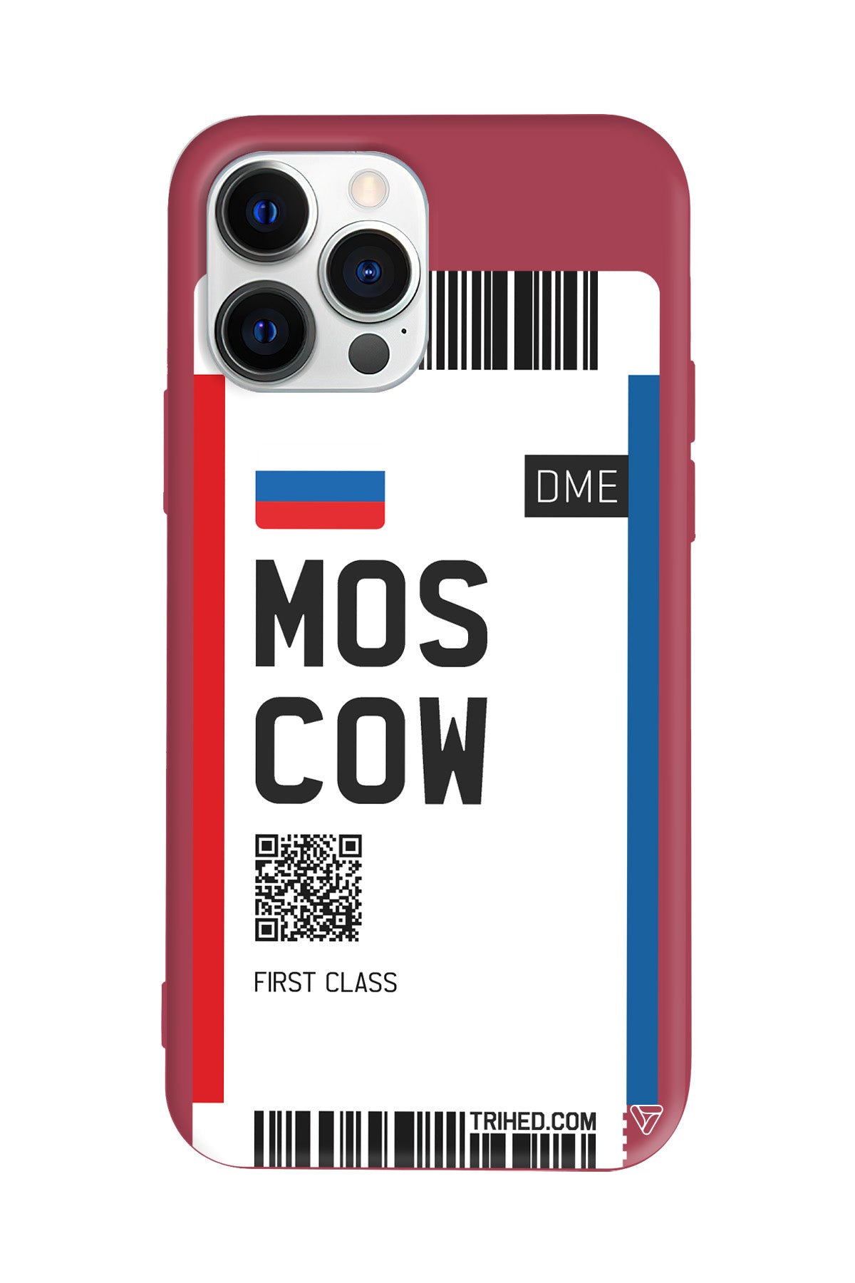 Moscow Bileti Lansman Model İçi Kadife Silikon Telefon Kılıfı