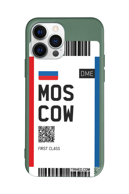 Moscow Bileti Lansman Model İçi Kadife Silikon Telefon Kılıfı