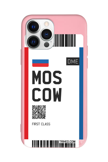 Moscow Bileti Lansman Model İçi Kadife Silikon Telefon Kılıfı