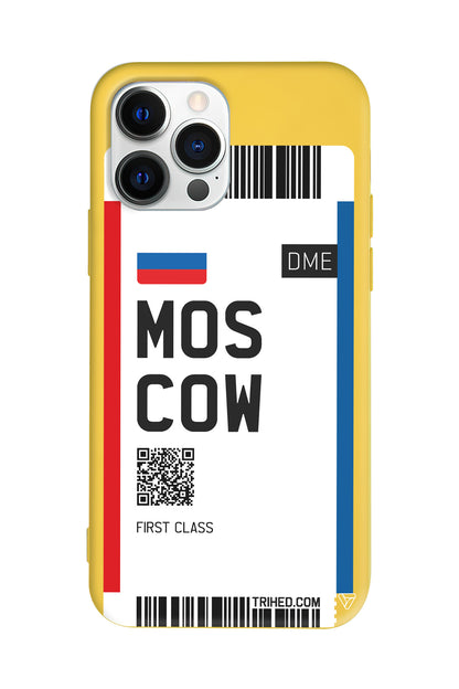 Moscow Bileti Lansman Model İçi Kadife Silikon Telefon Kılıfı