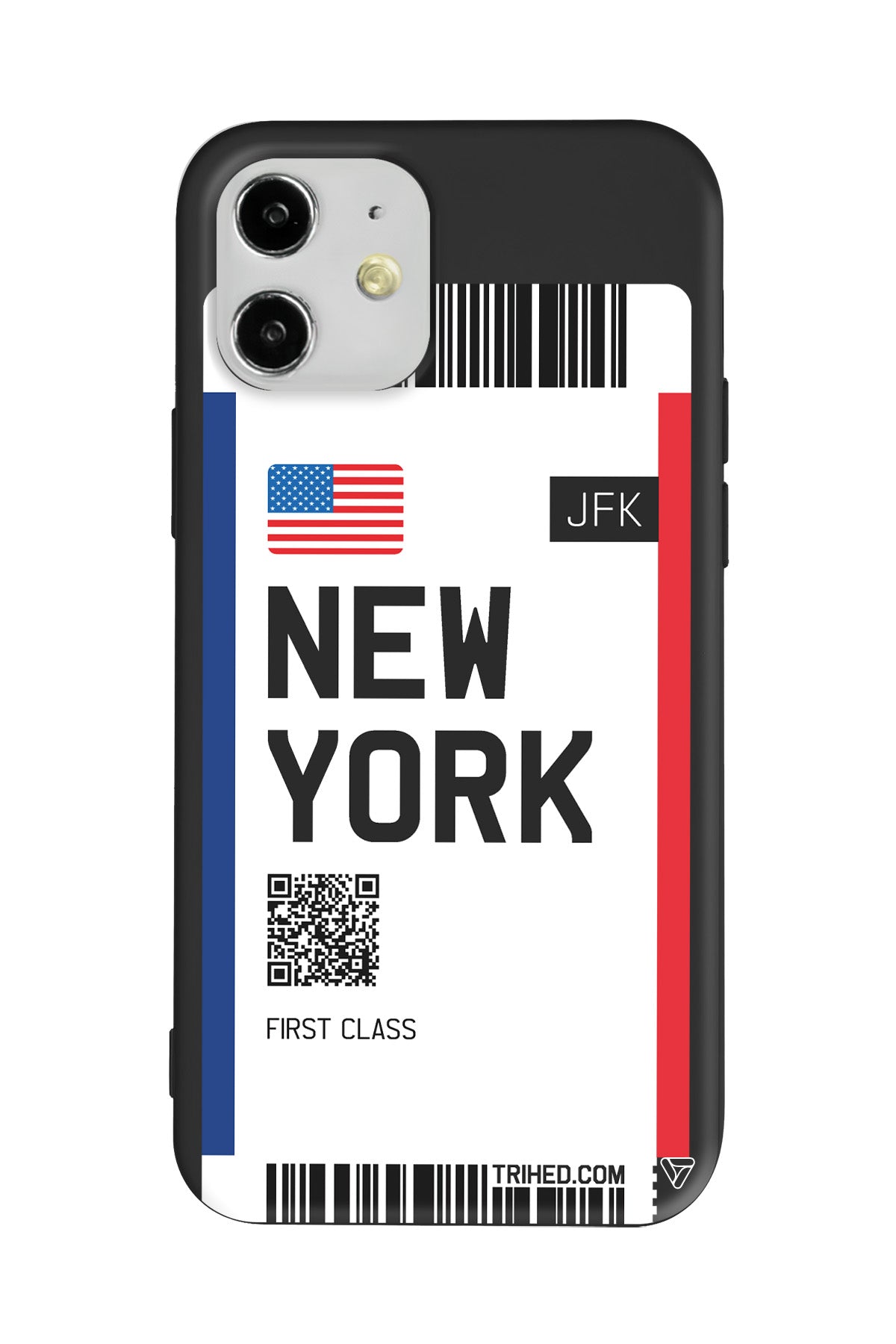 New York Bileti Lansman Model İçi Kadife Silikon Telefon Kılıfı