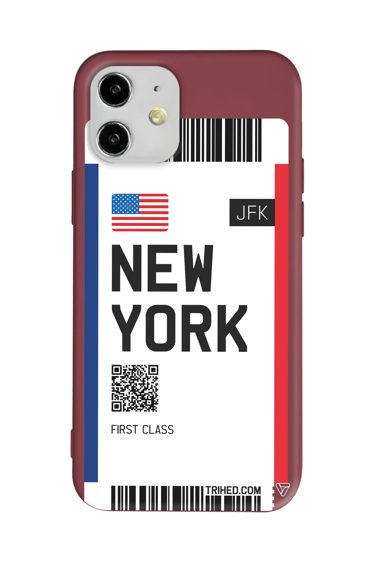 New York Bileti Lansman Model İçi Kadife Silikon Telefon Kılıfı